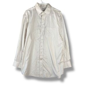 Cremieux Cream Weave Long Sleeve Button Down Shirt Mens 17-34 XL Pima Cotton